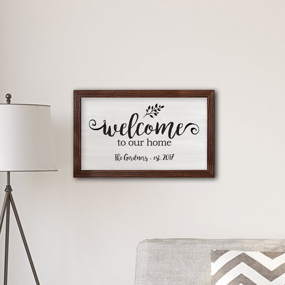 Canvas Sign Personalized Gifts - Welcome to our Home