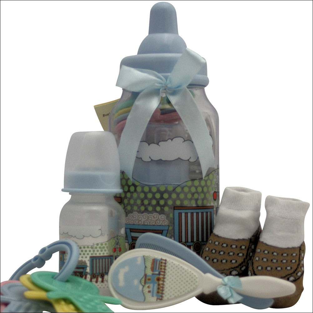 Best Wishes Baby Boy Lux Baby Gift Basket - Premier Home & Gifts