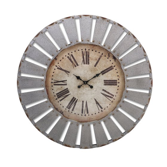 Fiore Galvanized Wall Clock