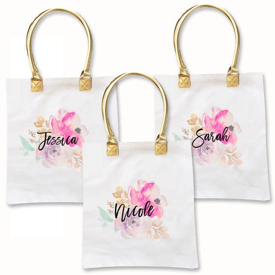 Water Color Tote Bags - Personalized Totes Monogrammed Gifts