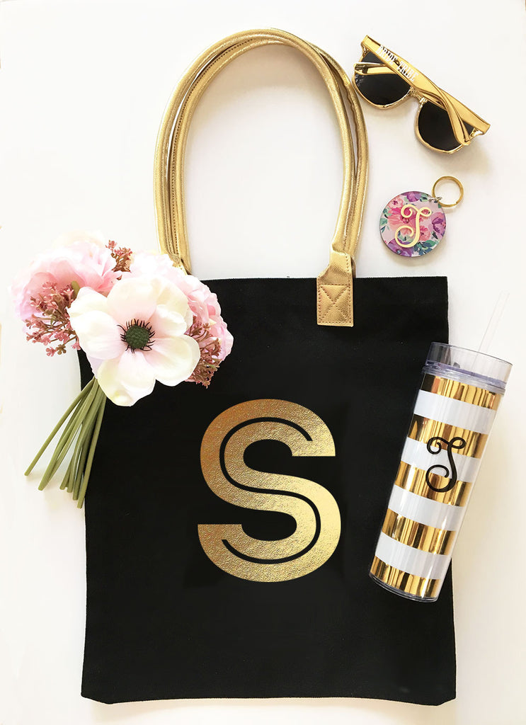 Bold Stripes Tumbler - Personalized Initial Cup Bridal Favor