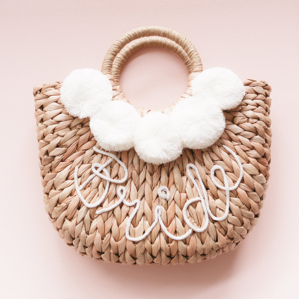 Pom Pom Straw Purse Bride
