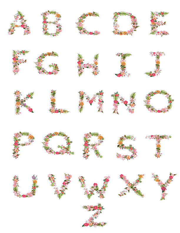 Floral Letters for Blanket