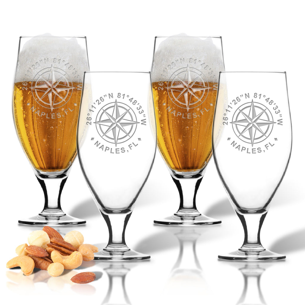 GPS Coordinates Cervoise Beer Glasses - Lake House Gifts