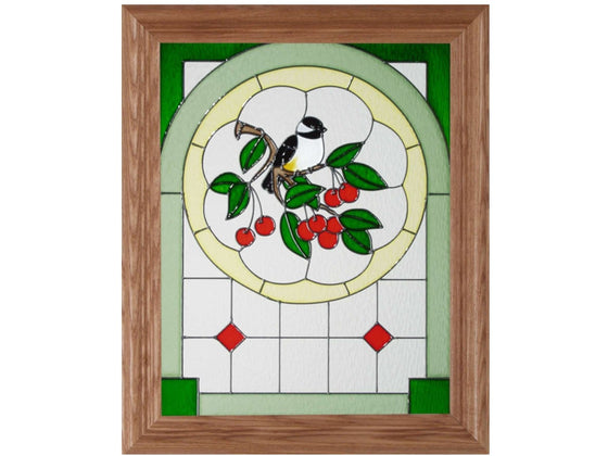Chickadee Hand Painted Stained Glass Art - Premier Home & Gifts