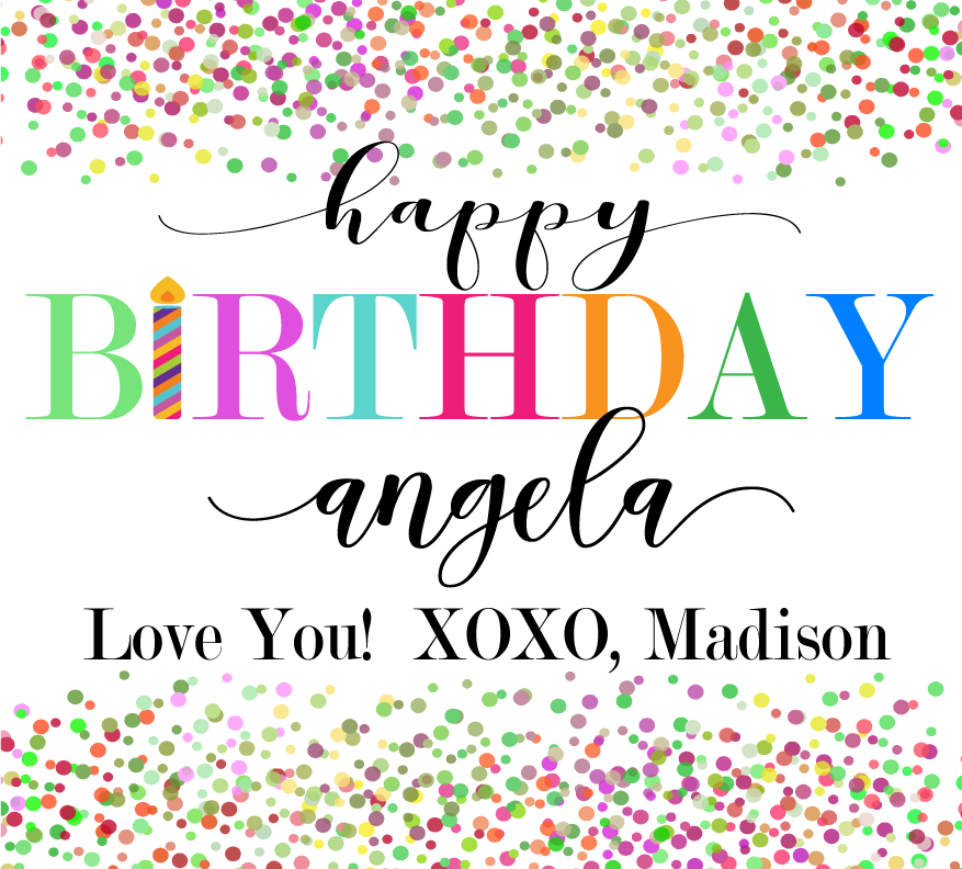 Happy Birthday Confetti Personalized Candle