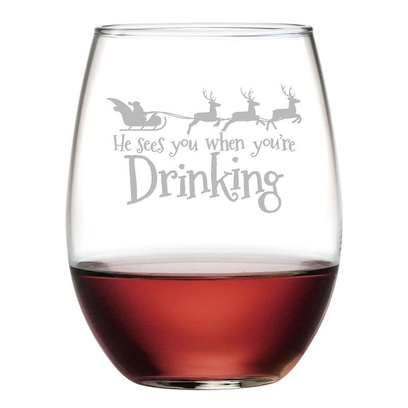 You're Drinking Christmas Stemless Wine Glasses - Christmas Gifts