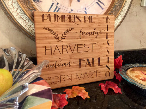 Thanksgiving Bamboo Wood Board