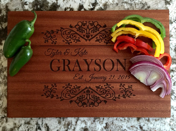 Grayson Mahogany Wood Board - Personalized