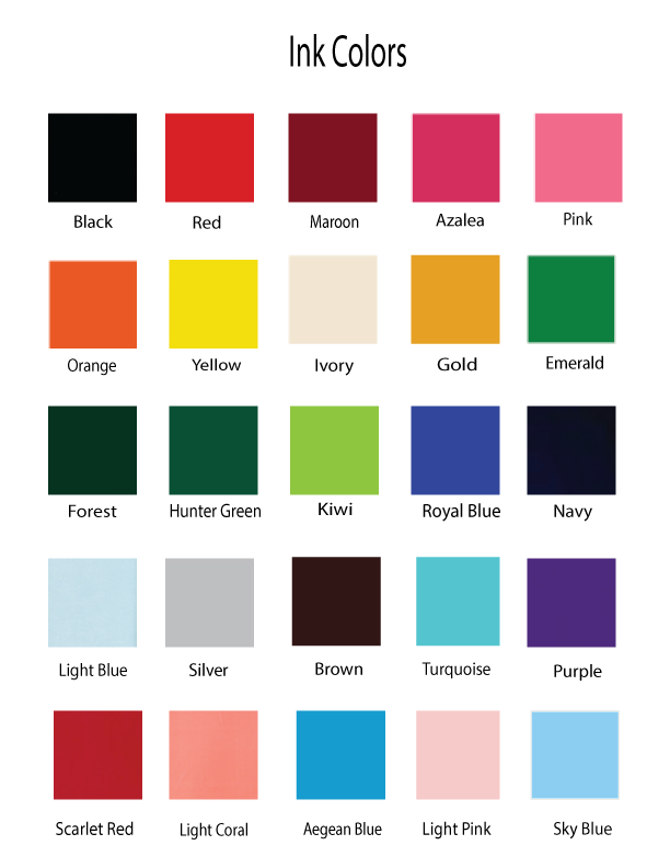 Ink Color Choices - Baby Milestone Blankets