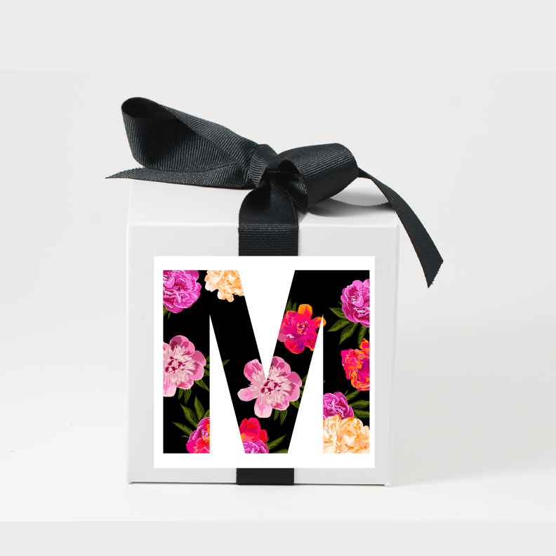 Floral Letter Stemless Wine Glass - Joella Design