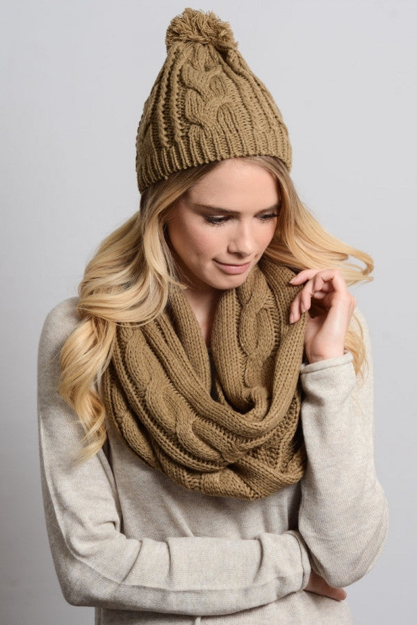 Cable knit discount hat and scarf