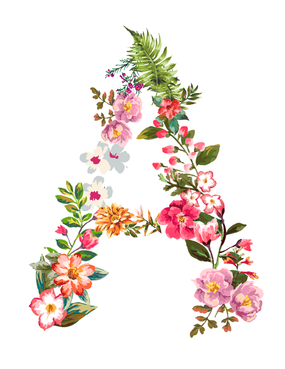 Floral Letter Personalized Candles