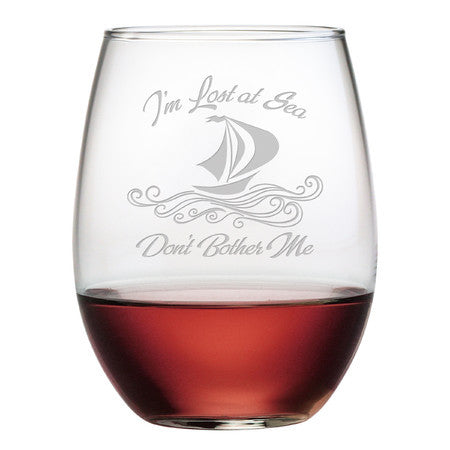 Lost at Sea Stemless Wine Glasses - Set of 4