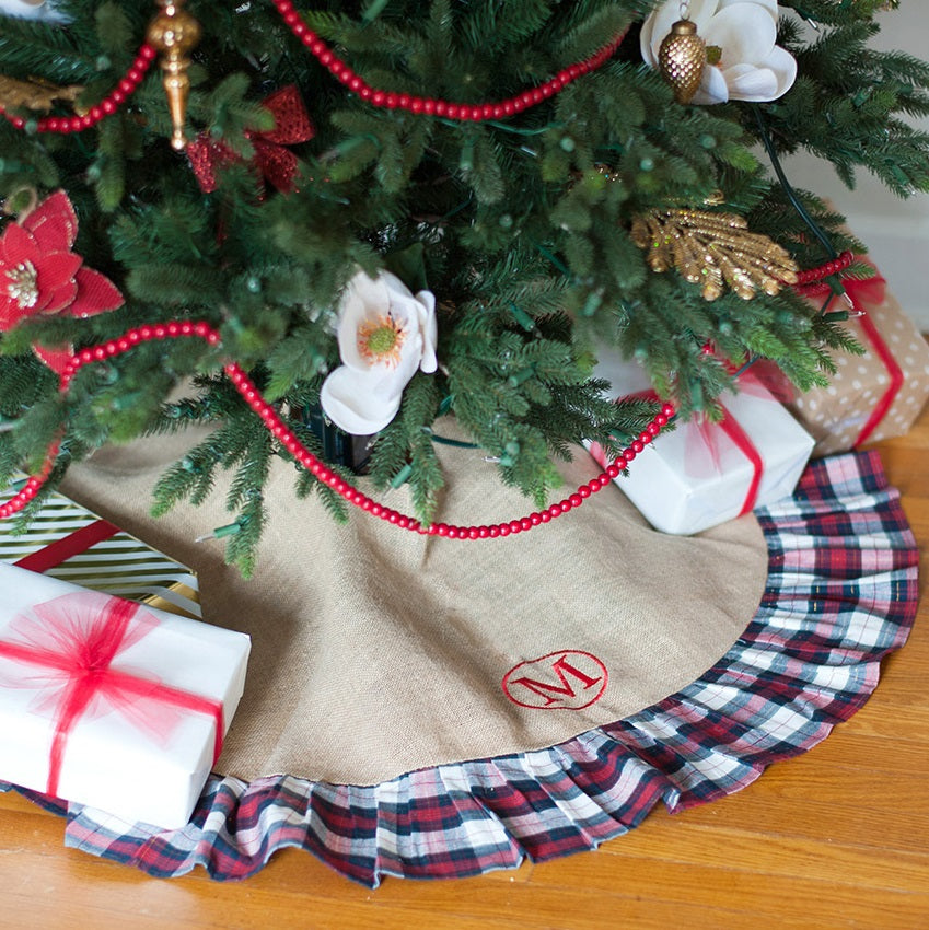 Christmas Tree Skirt - Plaid Design - Premier Home & Gifts