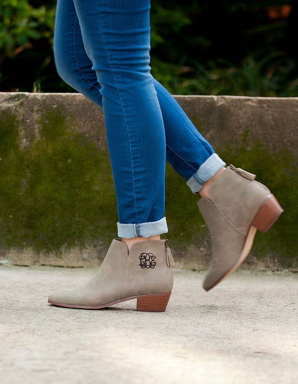 Gracie Ankle Boots - Taupe - Premier Home & Gifts