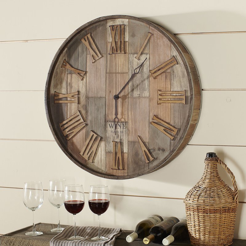 Wine Clock Co. Wood Wall Clock - Home Decor - Clocks