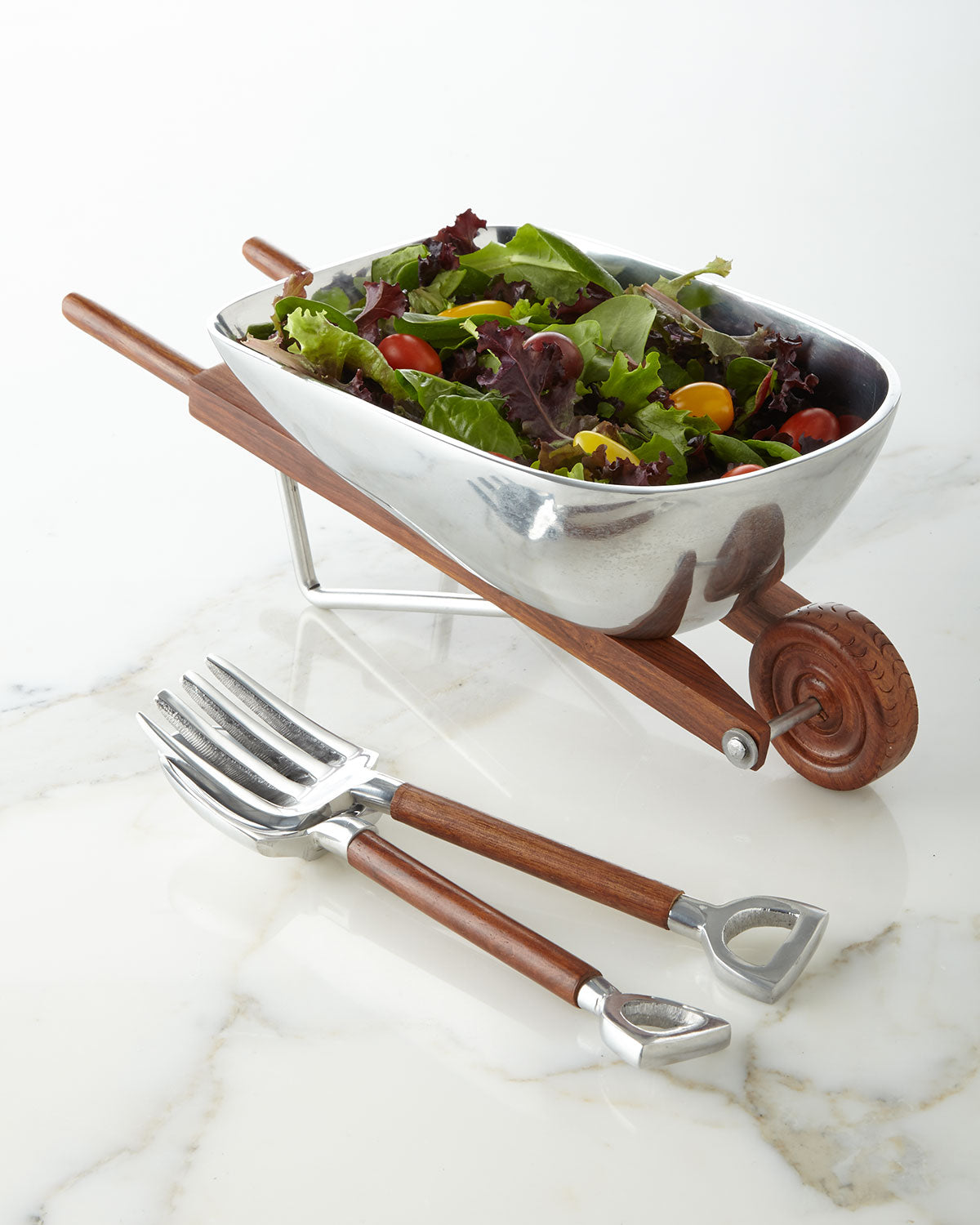 Godinger Wheelbarrow Salad Bowl & Servers