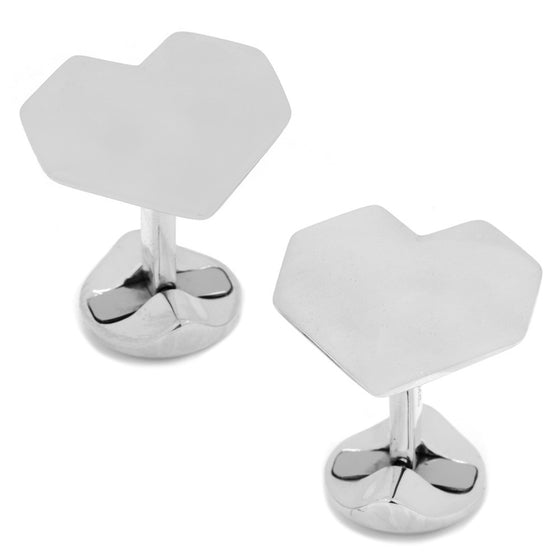 Origami Heart Sterling Silver Cufflinks