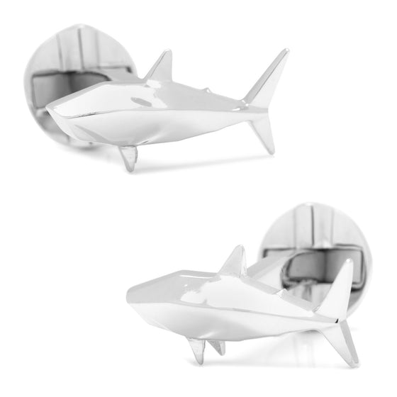 Shark Sterling Silver Cufflinks