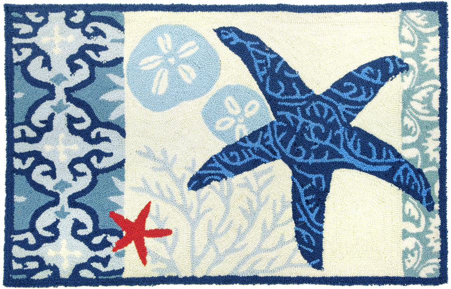 Italian Tile with Starfish Accent Rug