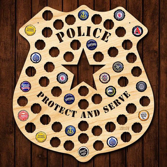 Police Badge Beer Cap Sign - Premier Home & Gifts