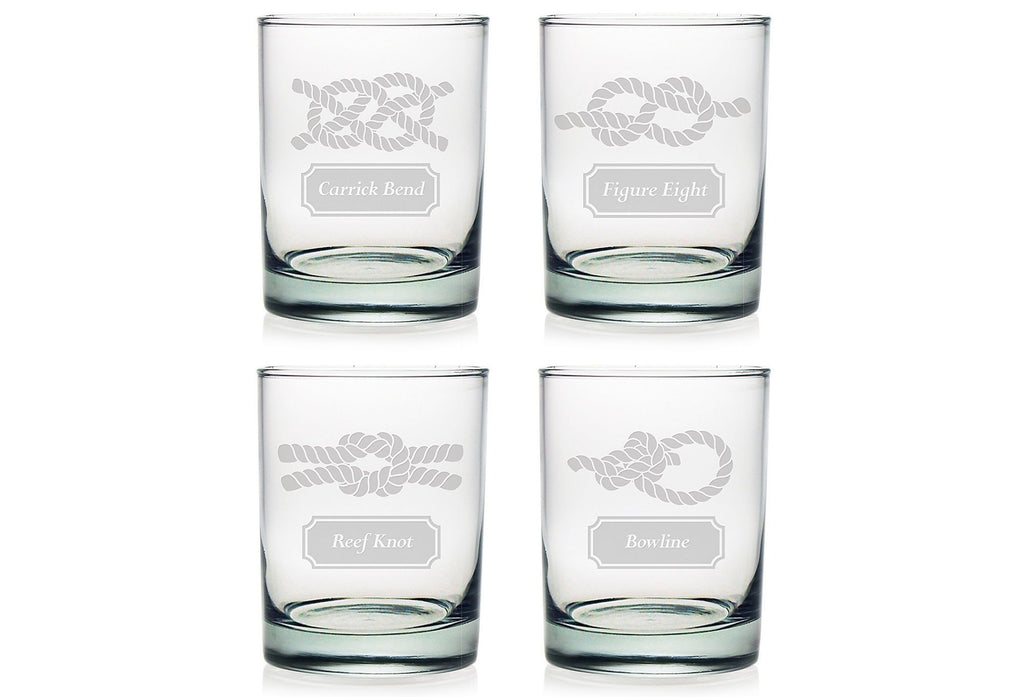 Nautical Knots Double Old Fashioned Glasses - Set of 4