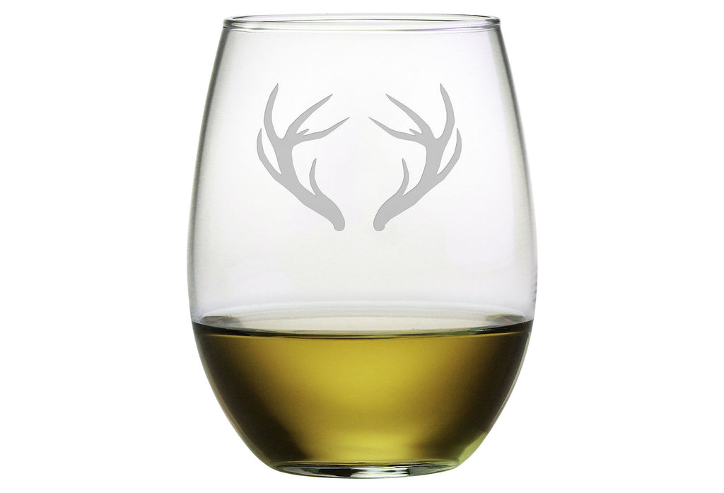 Caribou Antlers Stemless Wine Glasses