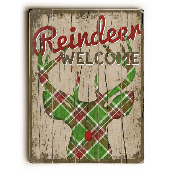 Reindeer Welcome Wood Sign