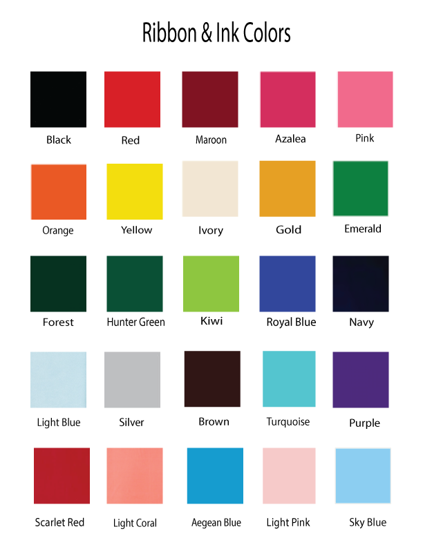 Ribbon and Ink Colors
