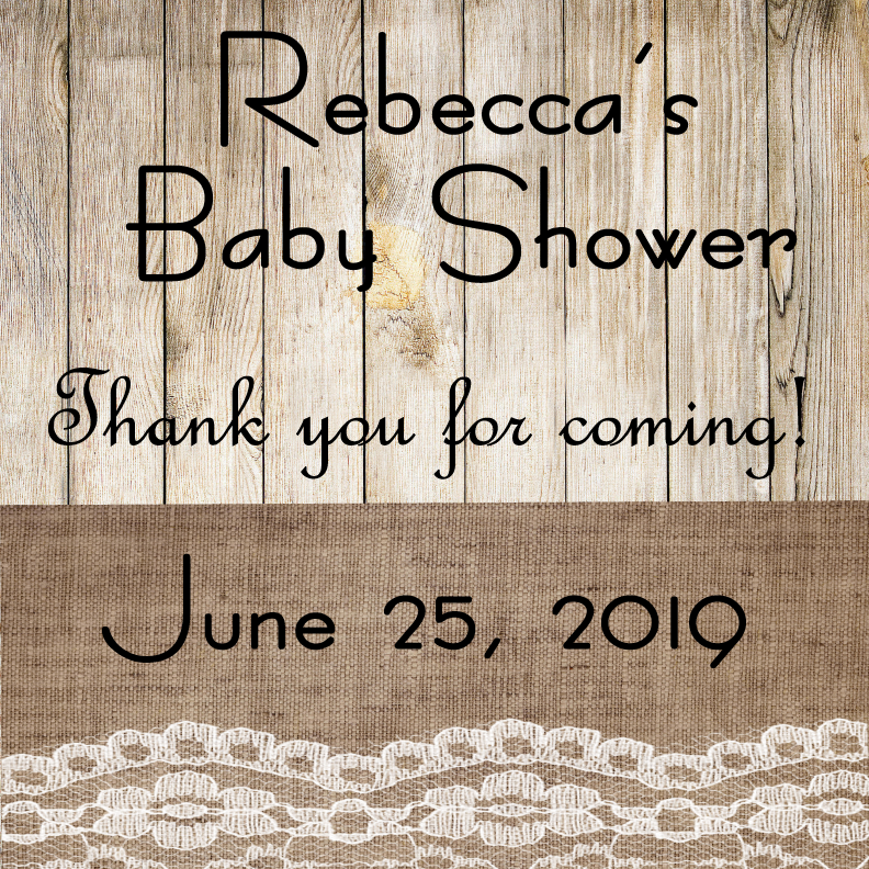 Rustic Baby Shower Party Favor Candle