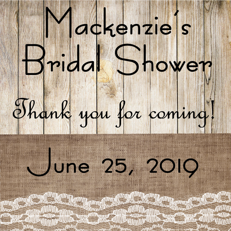 Rustic Bridal Shower Party Favor Candle