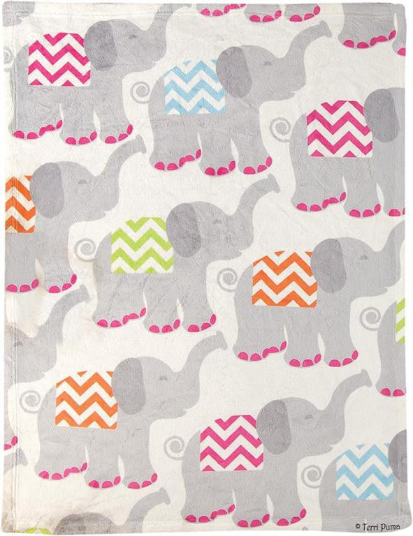 Tiny Trunks Fleece Blanket - Pink