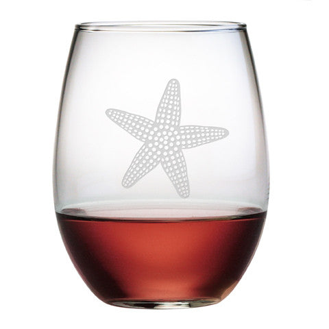 Starfish Stemless Wine Glasses