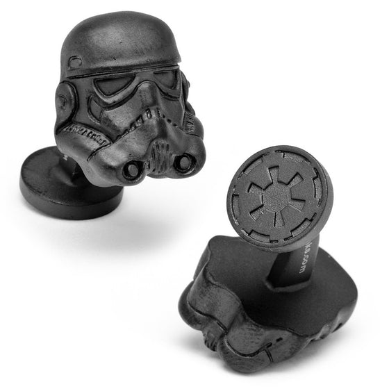 Matte Black 3D Stormtrooper Helmet Cufflinks