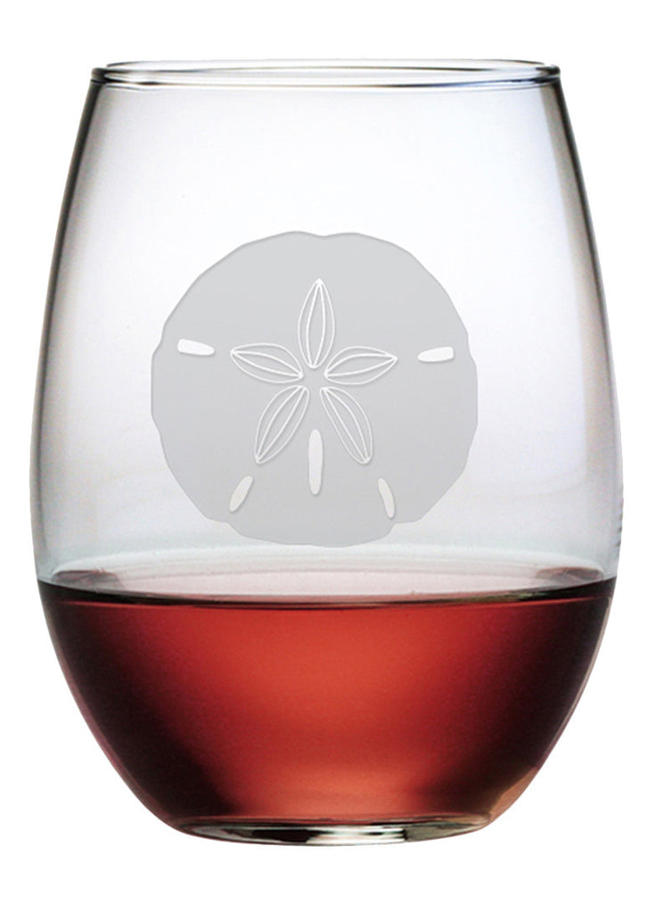 Sand Dollar Stemless Wine Glasses