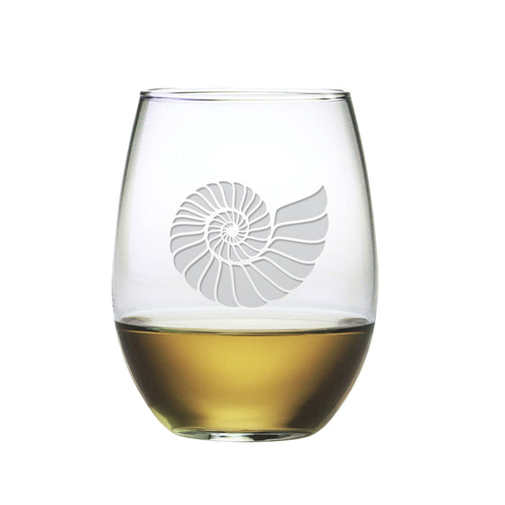 Nautilus Shell Stemless Wine Glasses