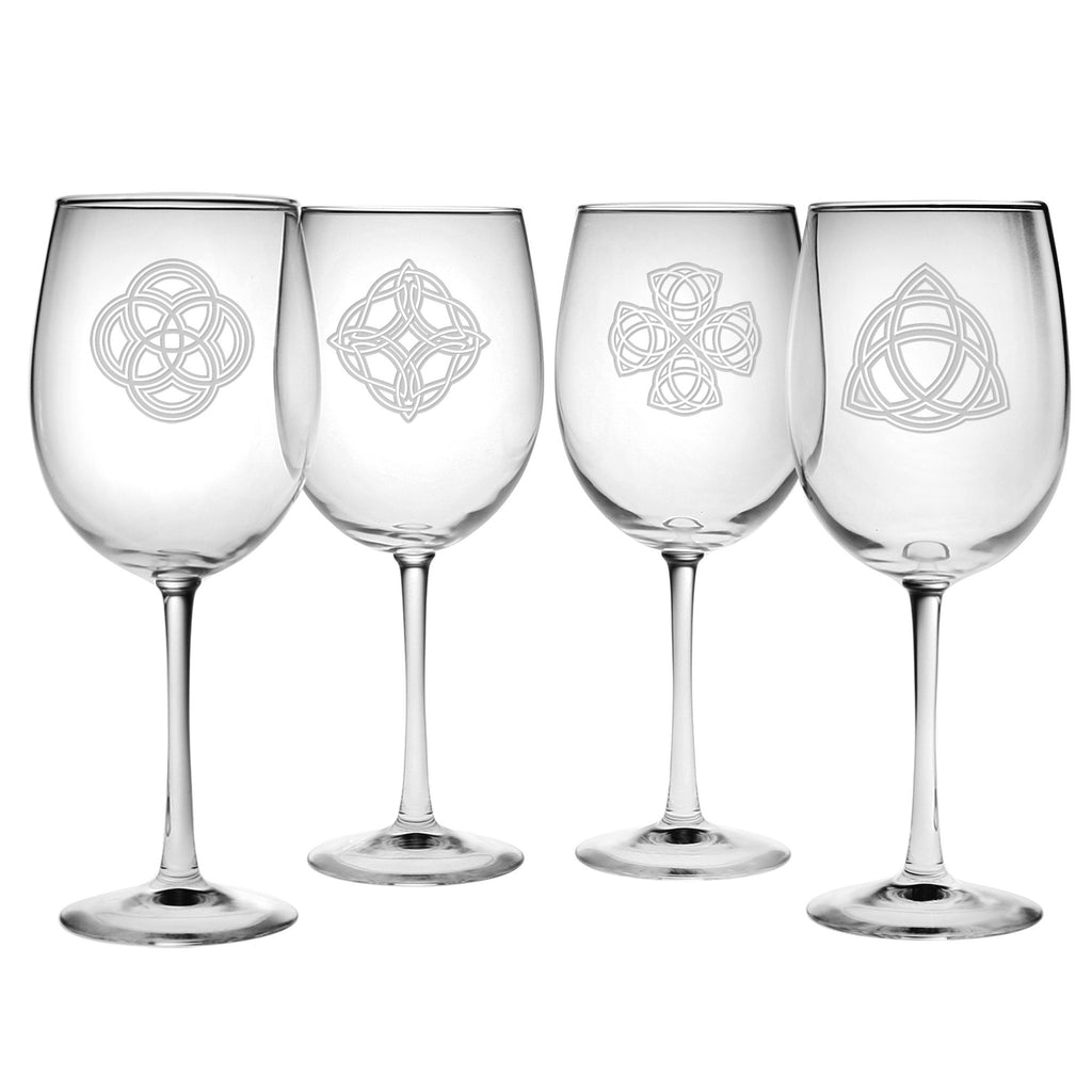 Celtic Knots Wine Glasses ~ Set of 4
