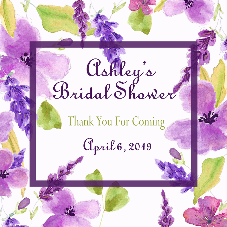 Sweet Violet Bridal Shower Personalized Candle - Party Favors Wedding Favors Bridal Shower Gifts