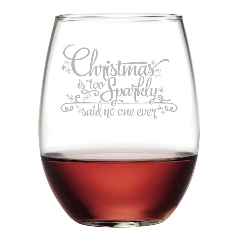 Sparkly Christmas ~ Stemless Wine Glasses | Christmas Gifts