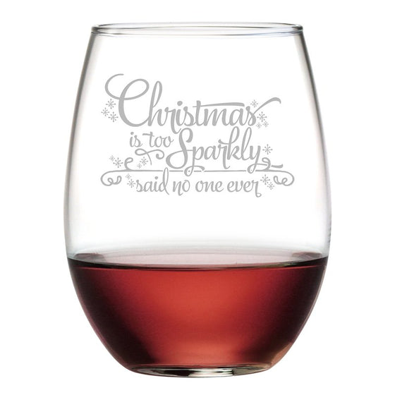 Sparkly Christmas ~ Stemless Wine Glasses | Christmas Gifts