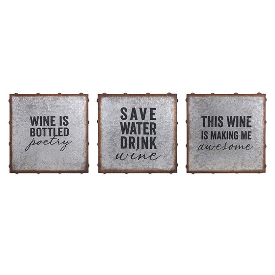 Galvanized Wine Wall Art - Premier Home & Gifts