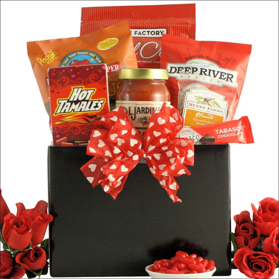 Valentine Hot & Spicy Gourmet Gift Basket - Valentine's Day Gift Baskets