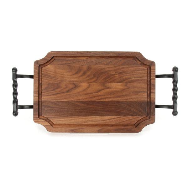 Initial Carved Walnut Curved Serving Tray ~ Personalized