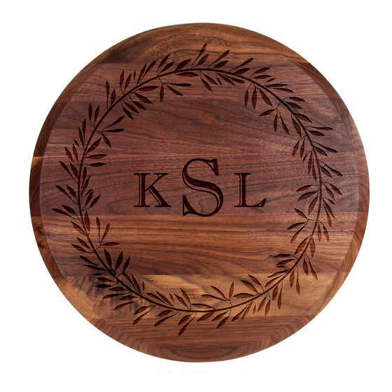 Laurel Wreath Monogrammed Lazy Susan Personalized Gifts