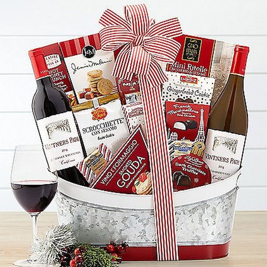 Festive Holidays Duet Gourmet Wine Gift Basket