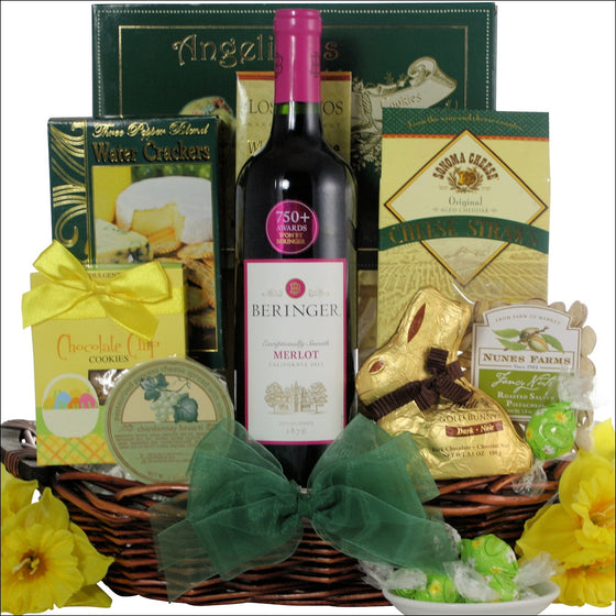 Beringer Easter Merlot Wine Gourmet Gift Basket