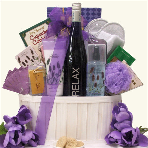 Relax Riesling Wine & Spa Gift Basket - Premier Home & Gifts