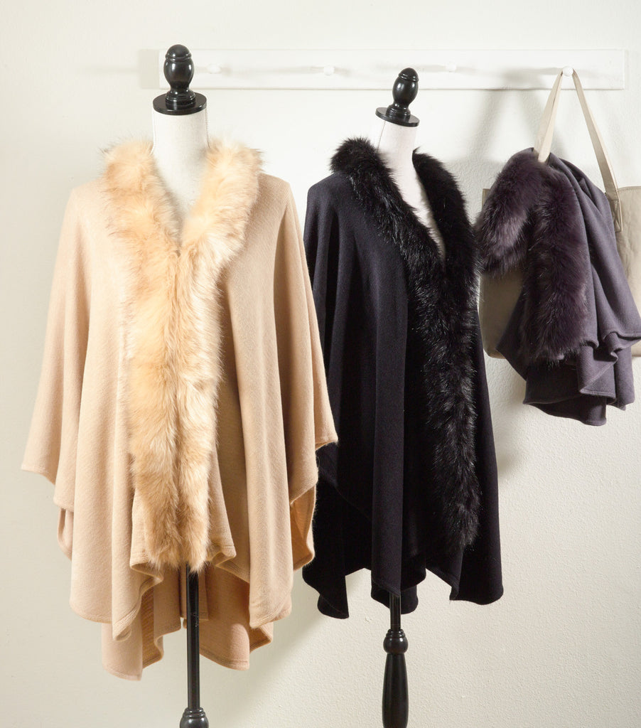 Faux Fur Trimmed Capes - Premier Home & Gifts