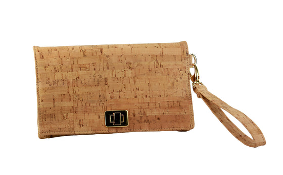 Elegant Cork Wristlet Clutch